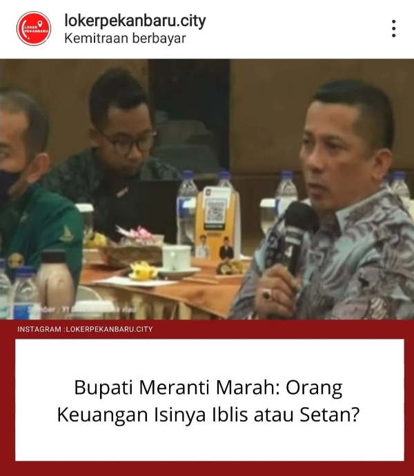 Video Bupati Meranti, M Aidil Sebut Isi Orang Keuangan Iblis atau Setan Viral di Medsos