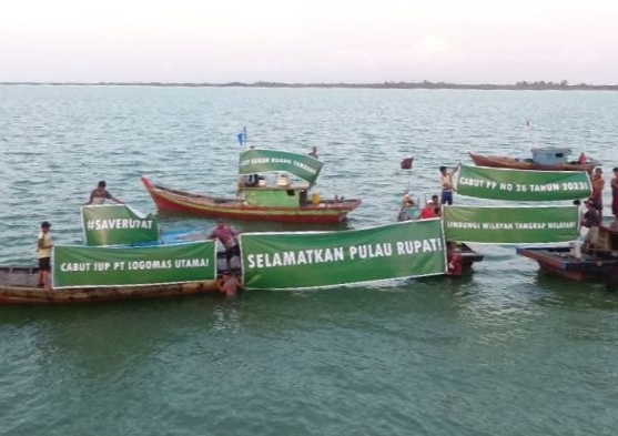 Nelayan Pulau Rupat Gelar Aksi Tolak Tambang Pasir Laut