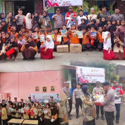 Polres Dumai Bagikan 1.000 Buku ke Sekolah