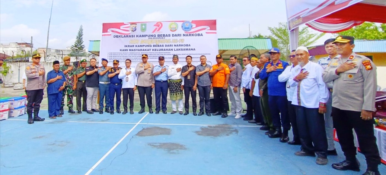 Serangkaian Hari Bhayangkara ke 79, Polres Dumai Deklarasikan Kampung Bebas Narkoba