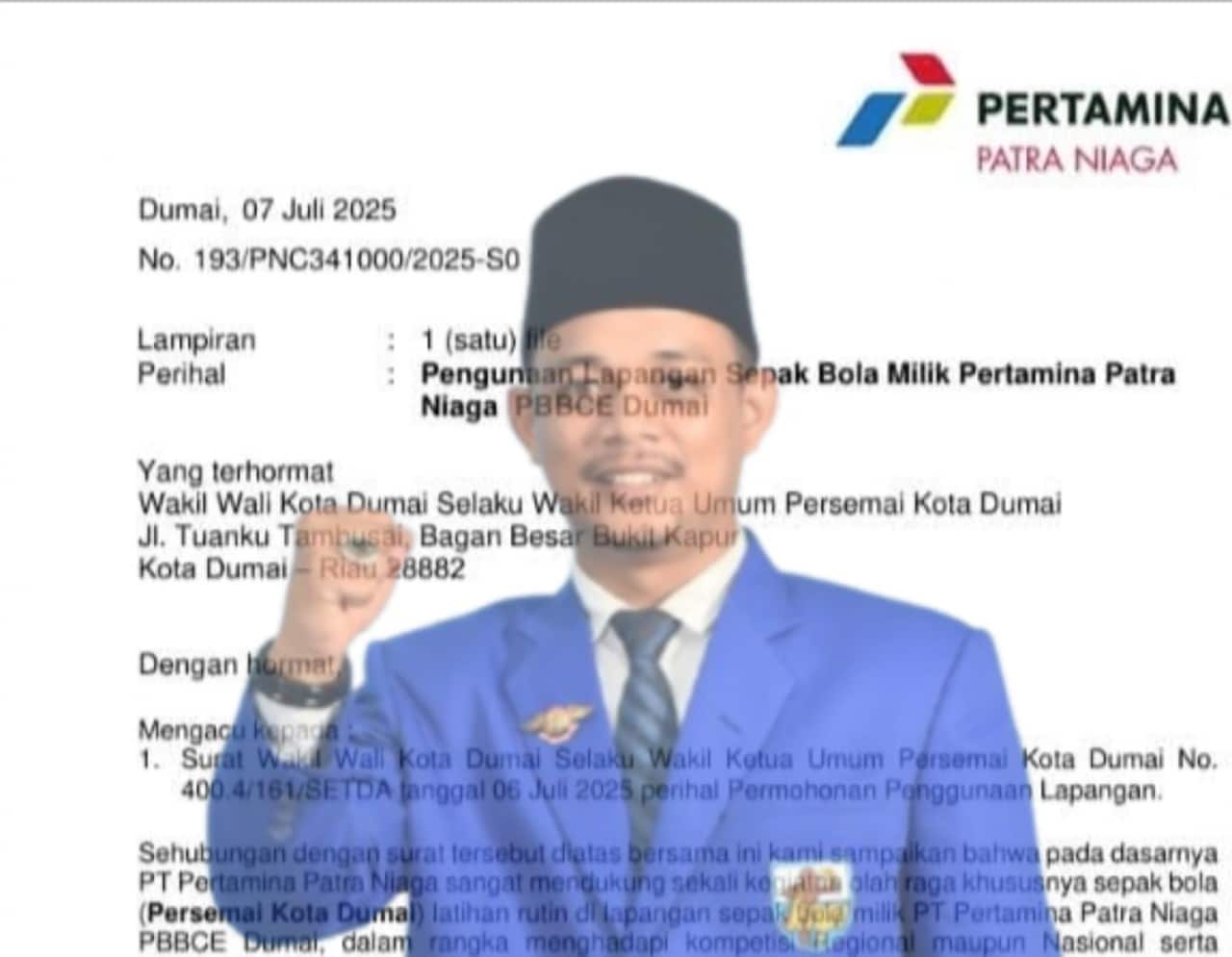 Pertamina Patra Niaga Pasang Sewa Lapangan Rp135 Ribu/Jam, Sejumlah Tokoh di Dumai Meradang